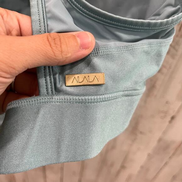 Alala Surf Sports Bra  New Strappy Medium $85 Mesh Aqua Unpadded Rent The Runway - Picture 2 of 5